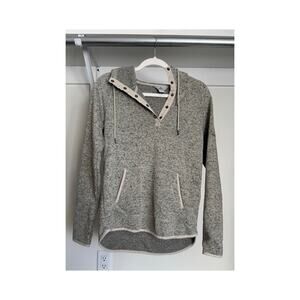Ascend Women's Hoodie Sweatshirt 1/4 Button Grey Size Small‎